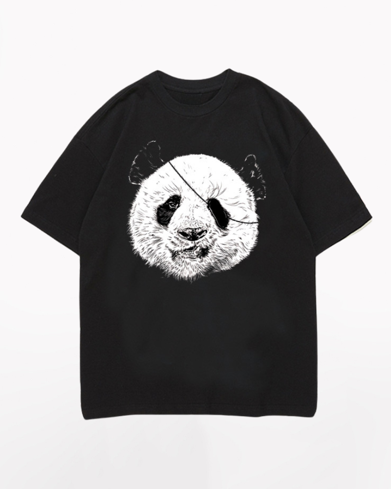 Streetwear Rock Punk Panda Graphic T-Shirt