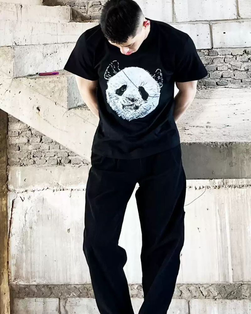 Streetwear Rock Punk Panda Graphic T-Shirt