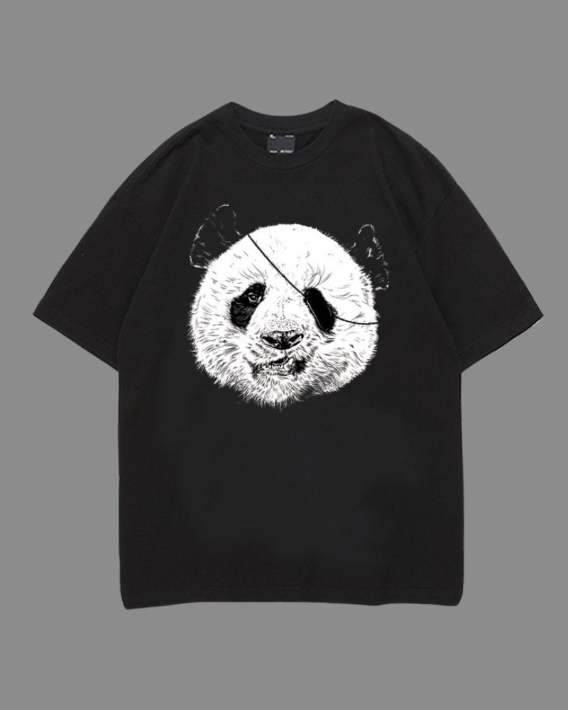 Streetwear Rock Punk Panda Graphic T-Shirt