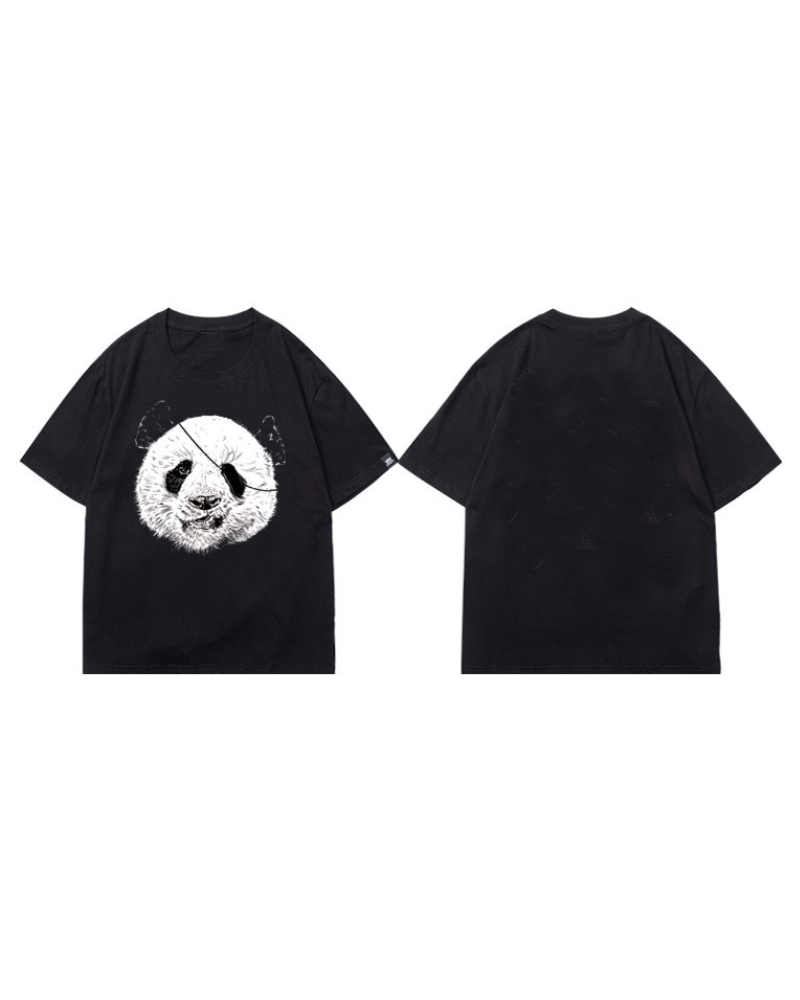 Streetwear Rock Punk Panda Graphic T-Shirt