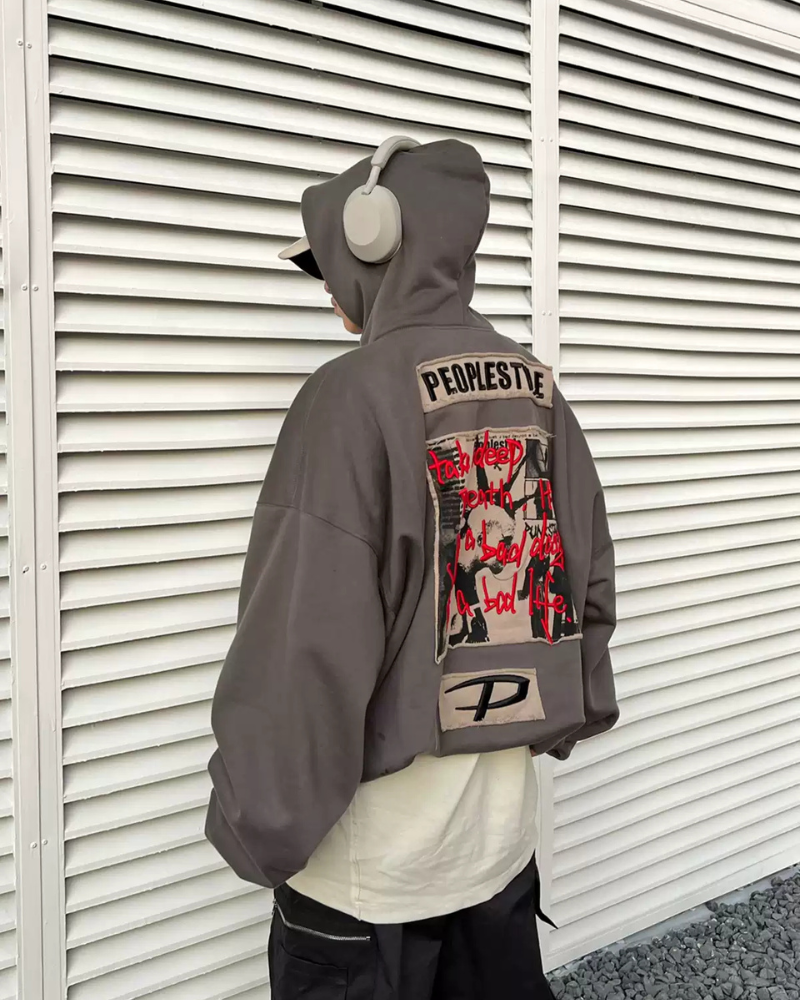 Streetwear Warm Letter-Print Unisex Y2K Hoodie