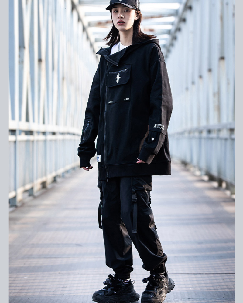 Techwear Cardigan Unisex Zip Up Hoodie