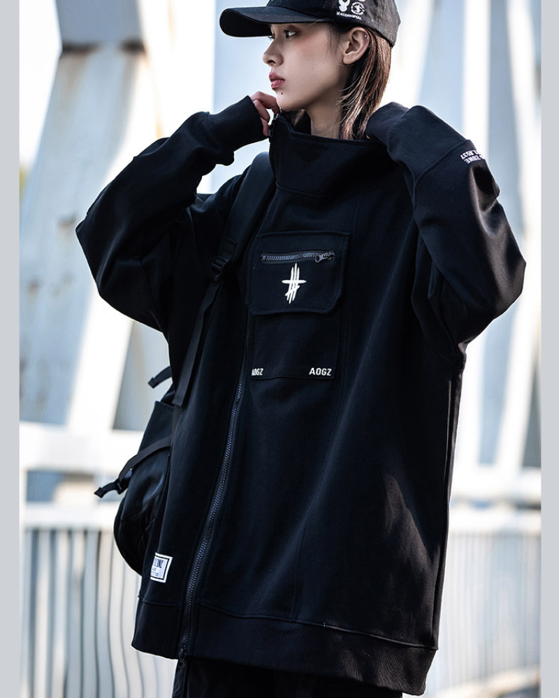 Techwear Cardigan Unisex Zip Up Hoodie