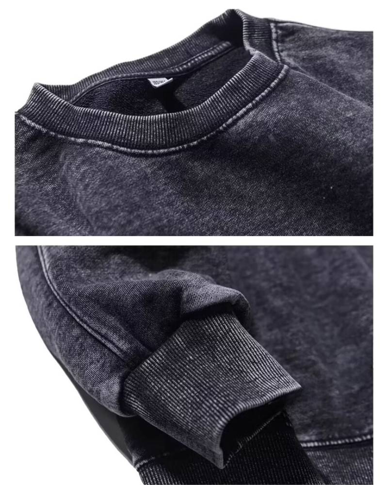 Streetwear Distressed Crewneck Sweatshirt