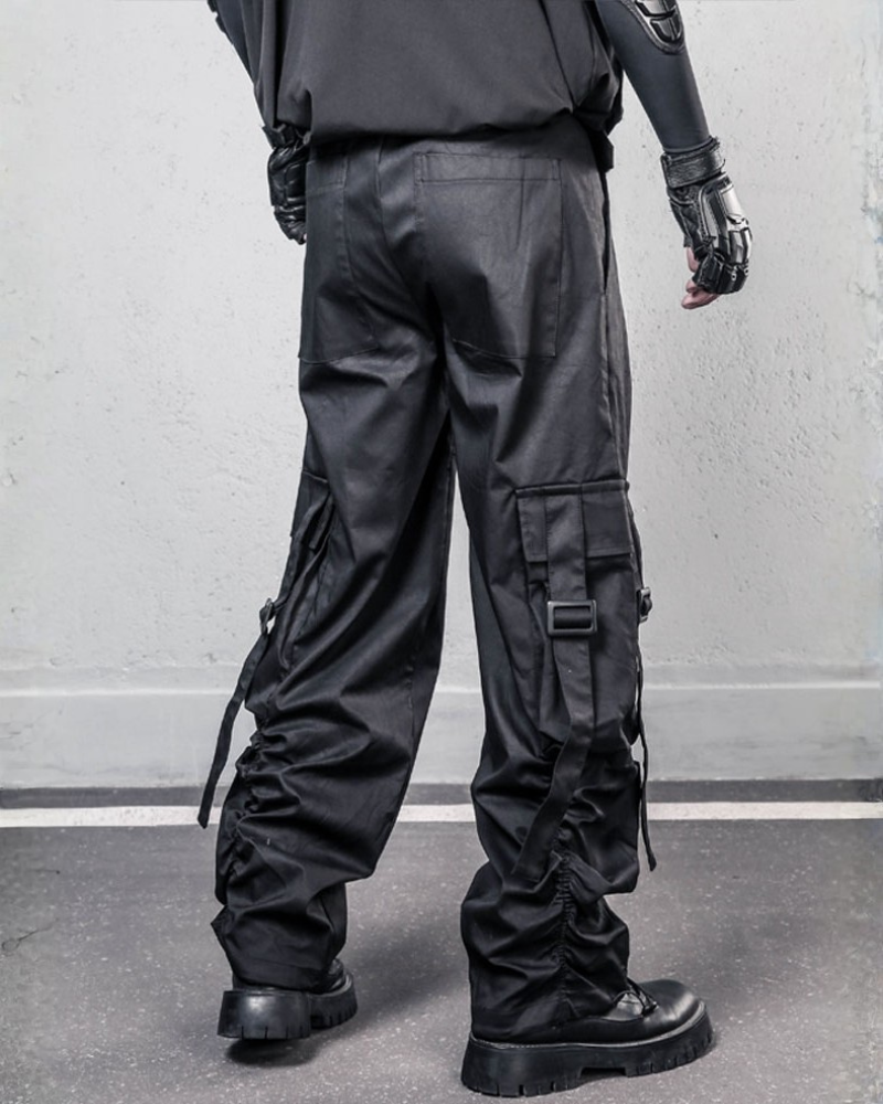 Streetwear Functional Wide-Leg Cargo Pants