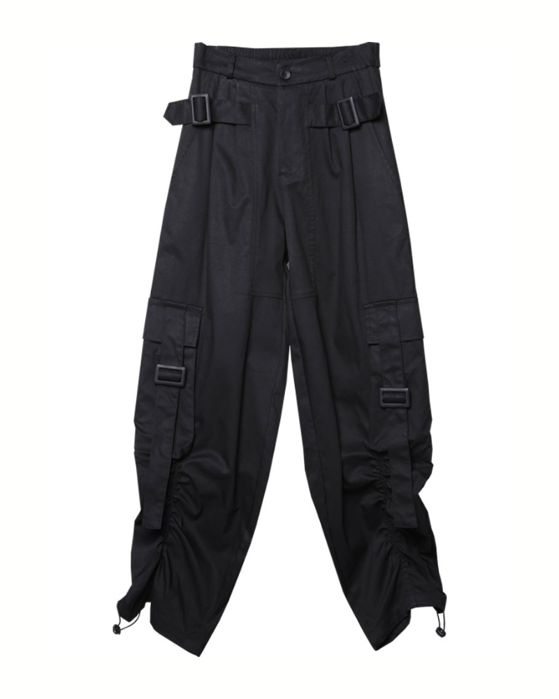 Streetwear Functional Wide-Leg Cargo Pants