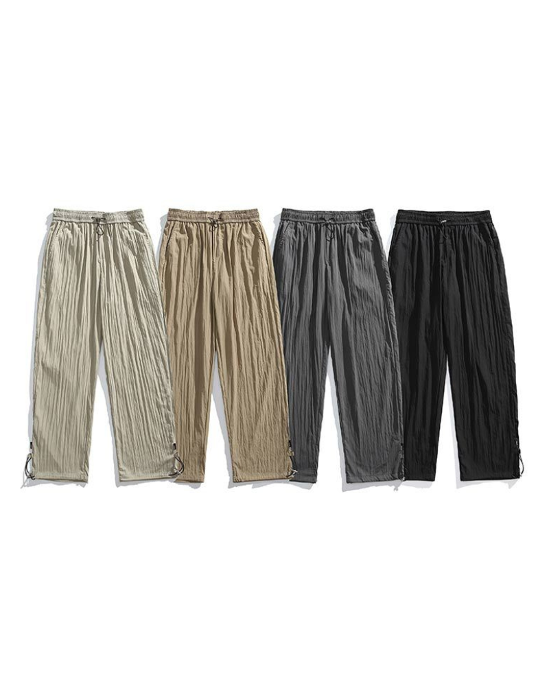 Summer Outdoor Ice Silk Pleated Drape Hiking Pants