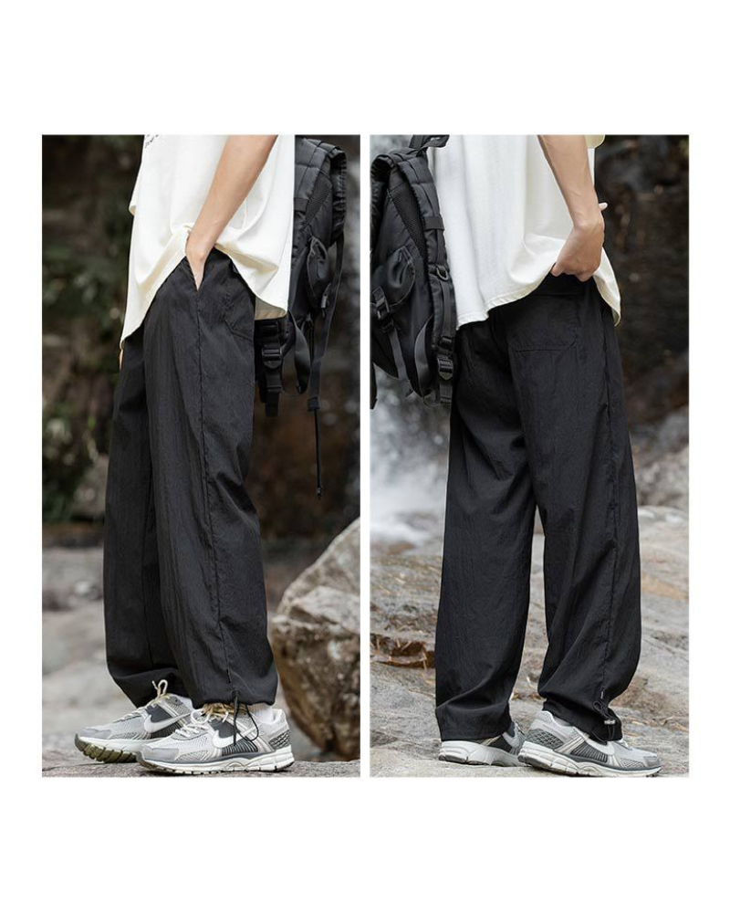 Summer Outdoor Ice Silk Pleated Drape Hiking Pants