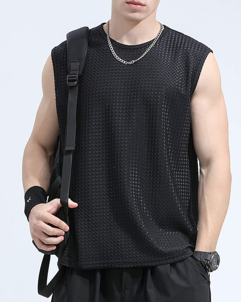 Summer Sport Ice Silk Sleeveless Muscle T-Shirt