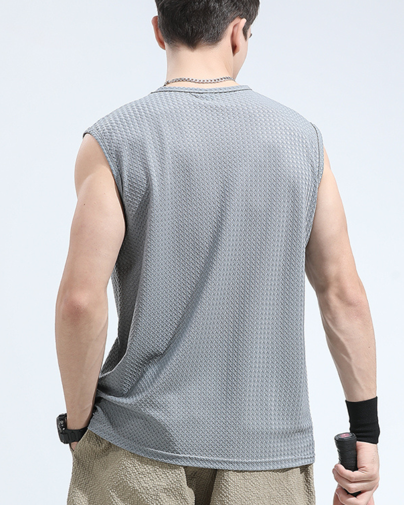 Summer Sport Ice Silk Sleeveless Muscle T-Shirt