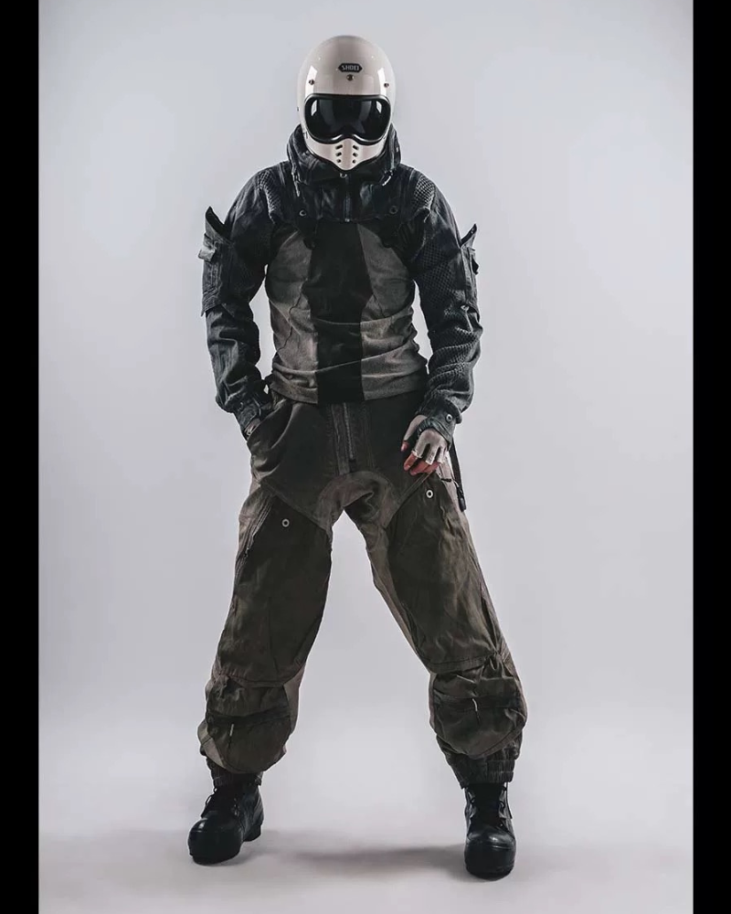 Post-Apocalyptic Washed 3D Panel Multi-Pocket Cargo Pants