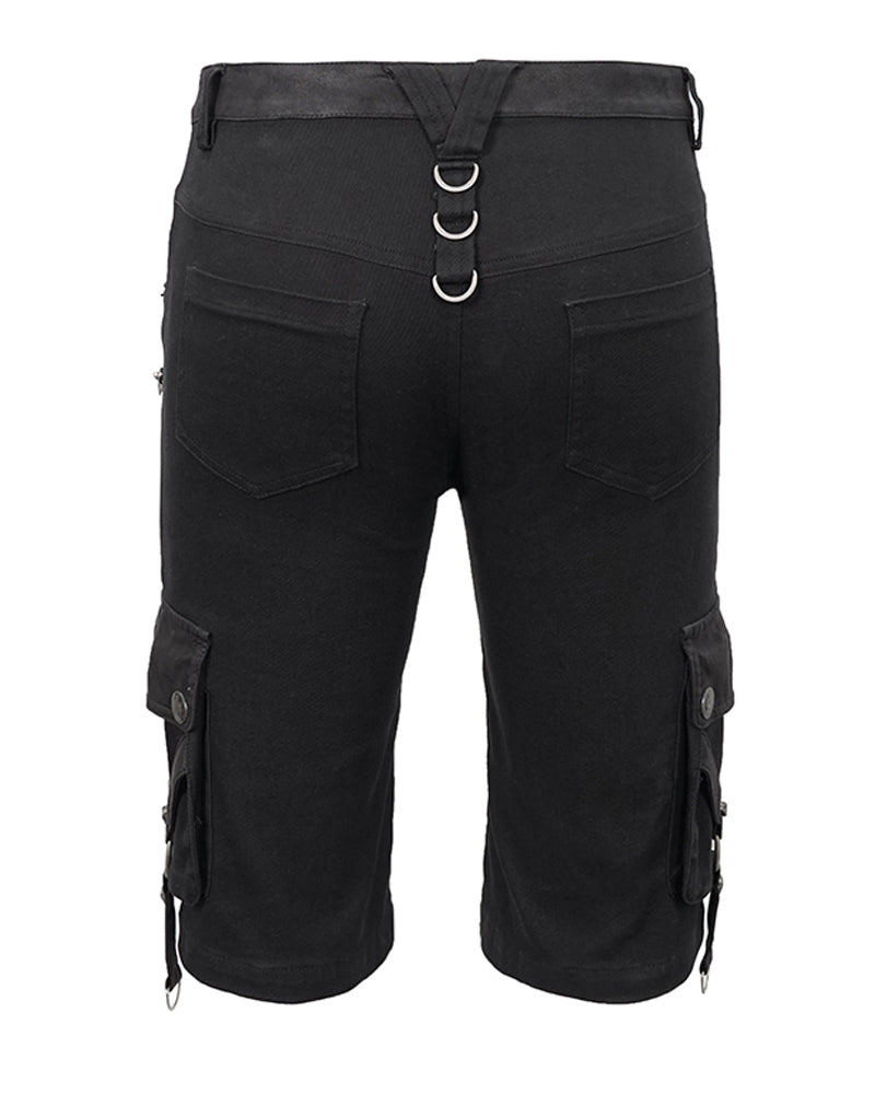 Techwear Black Zipper Punk Shorts