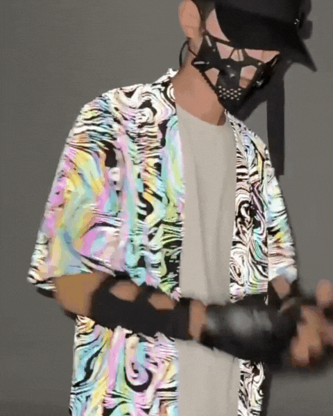 Techwear Colorful Reflective Cardigan Kimono Jacket