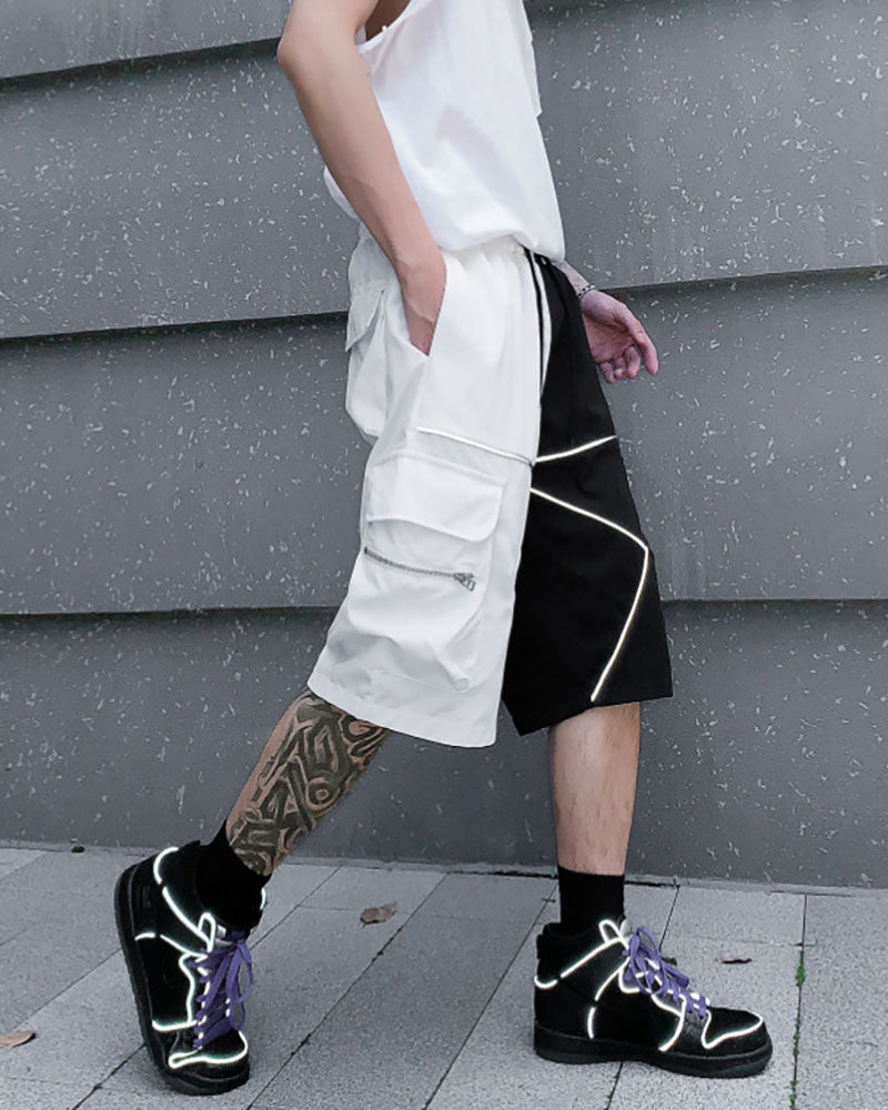 Streetwear Combat Reflective Cargo Shorts