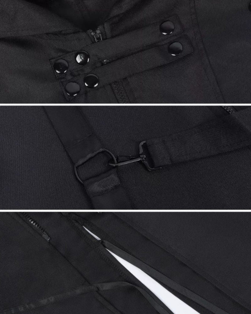 Techwear Cosplay Costume Sleeveless Long Coat