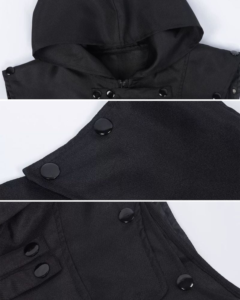 Techwear Cosplay Costume Sleeveless Long Coat