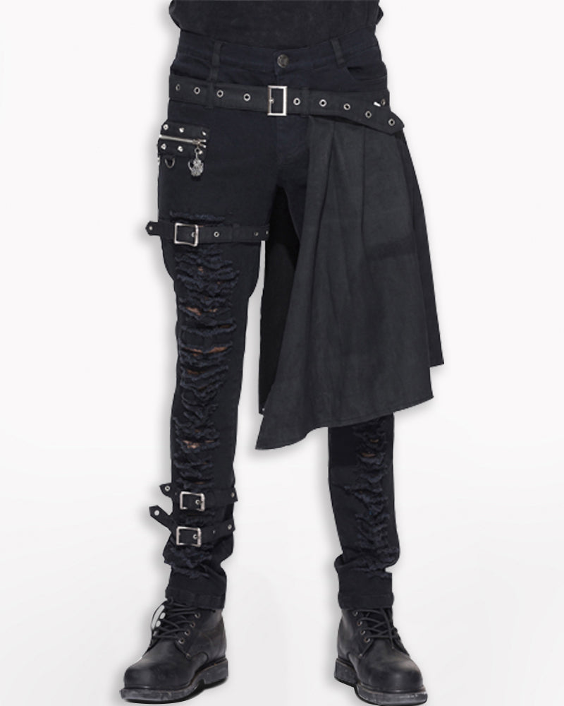 Techwear Detachable Skirt Panels Punk Pants