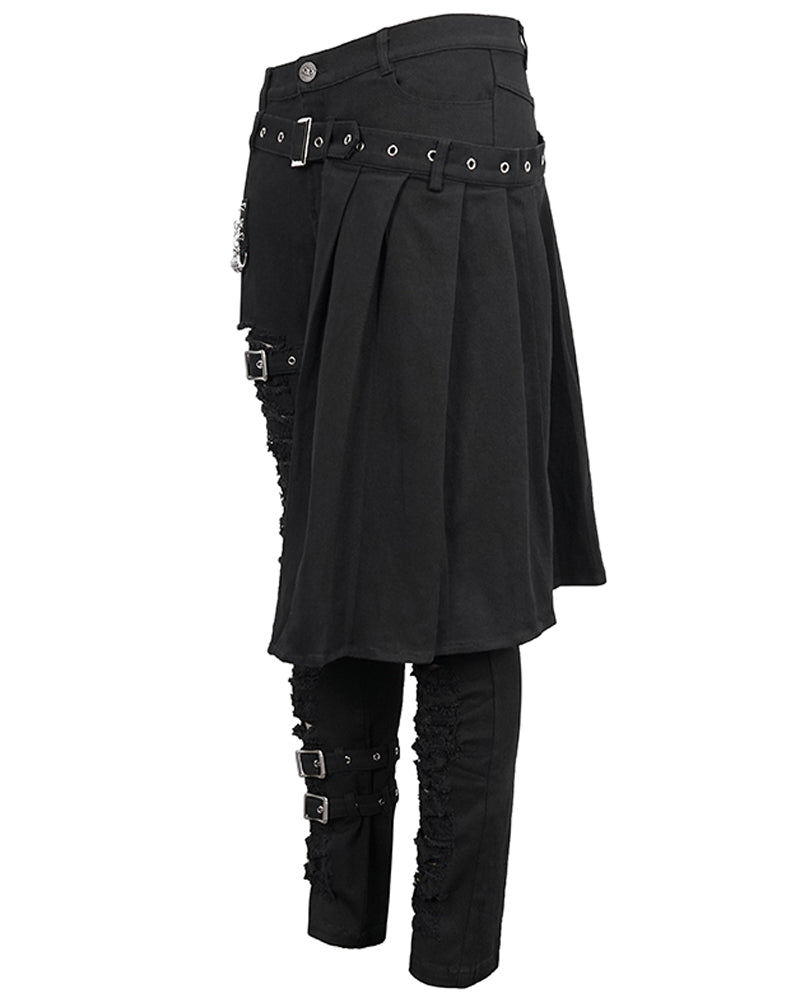 Techwear Detachable Skirt Panels Punk Pants