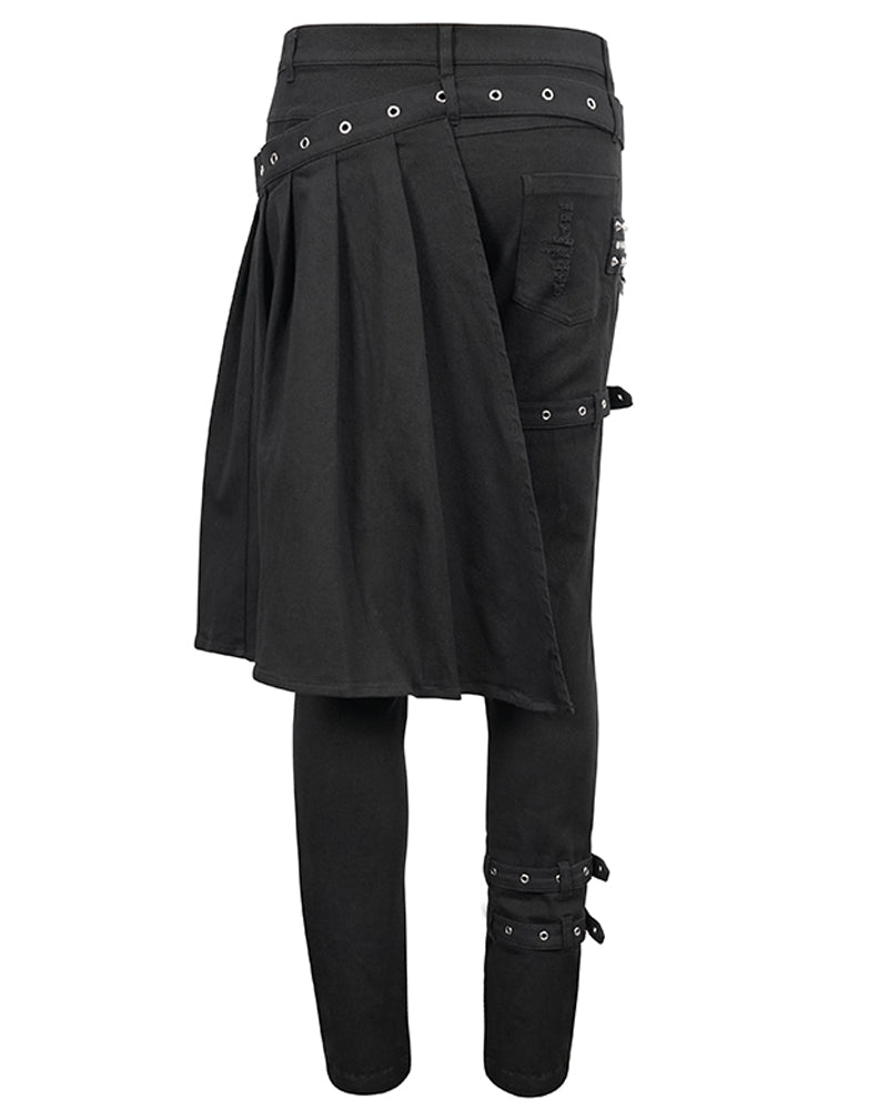 Techwear Detachable Skirt Panels Punk Pants