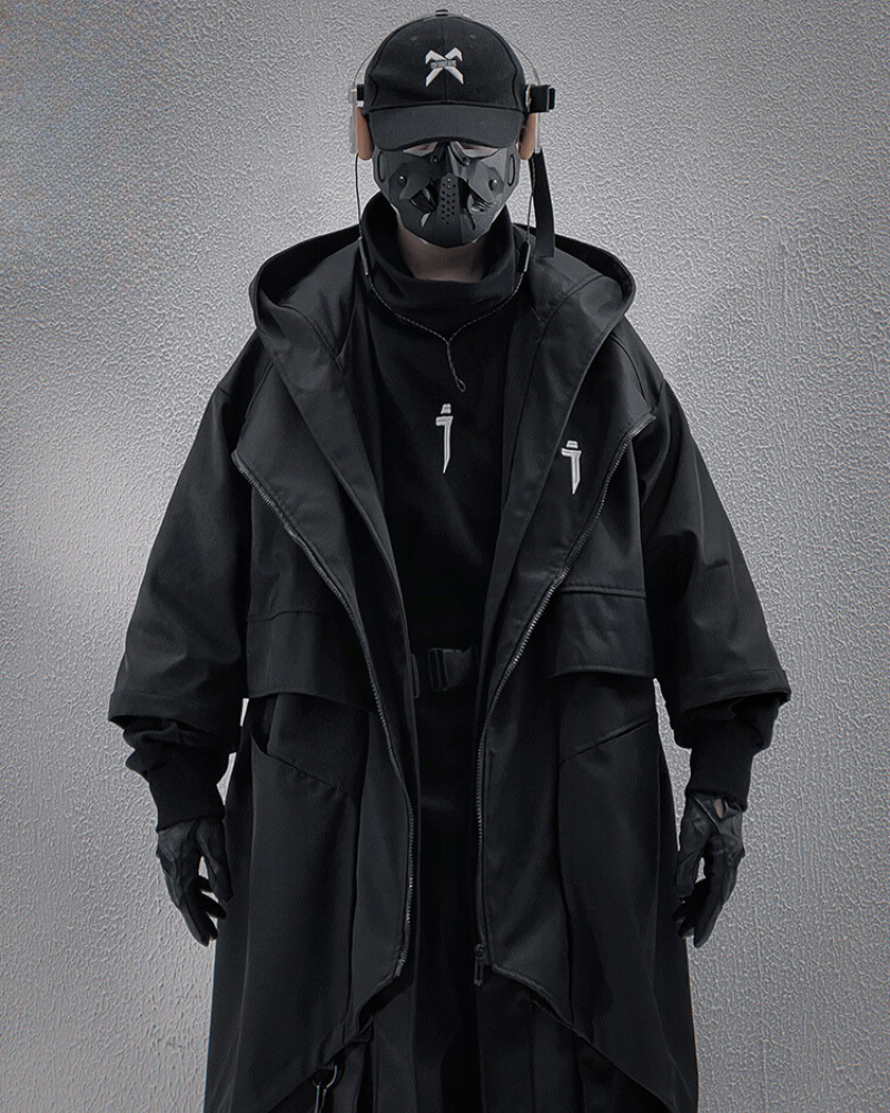 Techwear Fake Two-piece Mid-sleeve Unisex Coat