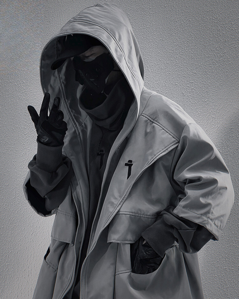 Techwear Fake Two-piece Mid-sleeve Unisex Coat