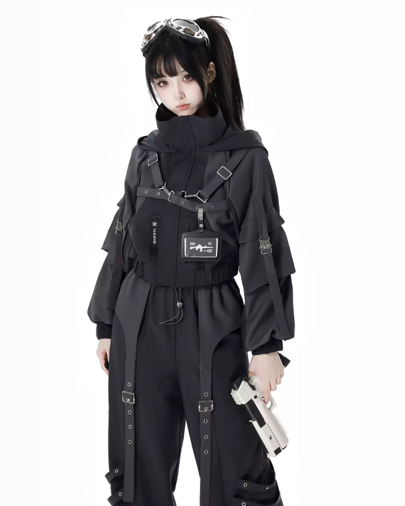 Techwear Girl Jacket And Skirt Cargo Pants Set(Sold Separately)