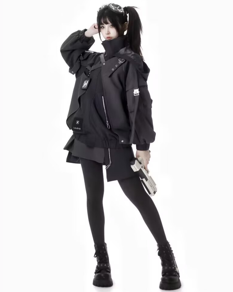 Techwear Girl Jacket And Skirt Cargo Pants Set(Sold Separately)