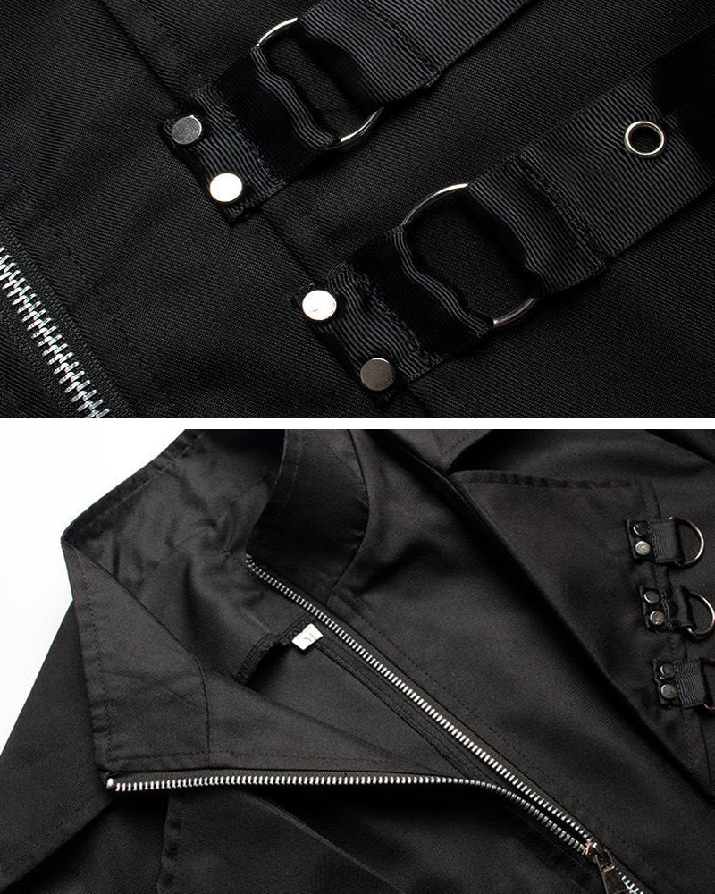 Techwear Punk Ribbons Unisex Long Coat