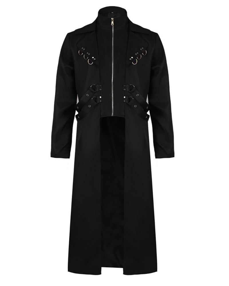Techwear Punk Ribbons Unisex Long Coat
