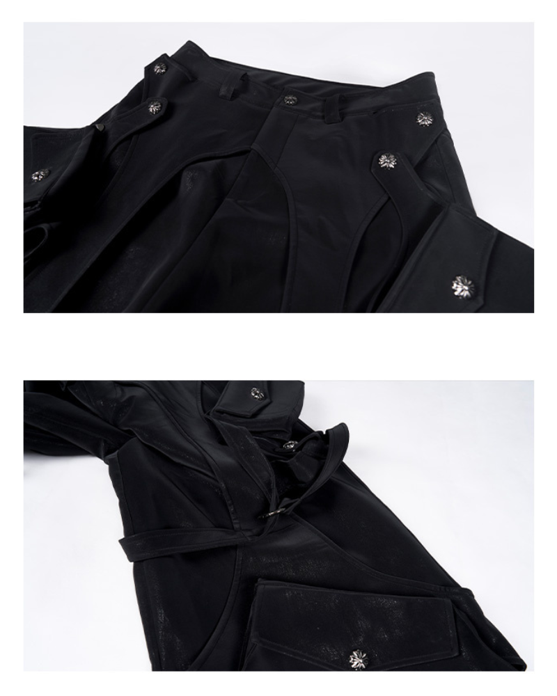 Techwear Heavy Deconstructed Y2K Cropped Pants