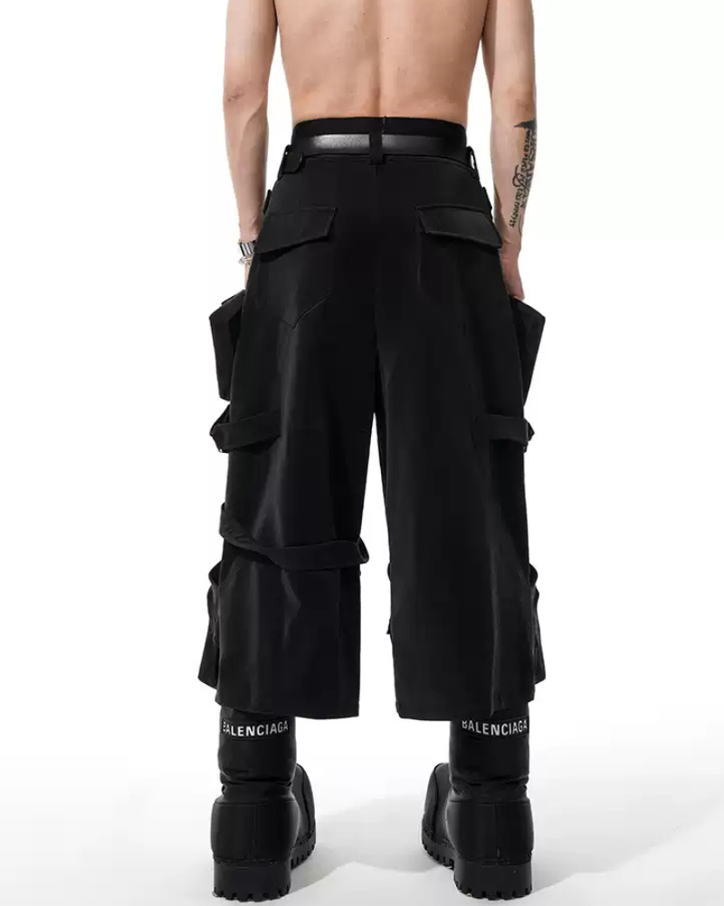 Techwear Heavy Deconstructed Y2K Cropped Pants