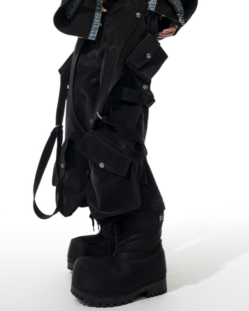 Techwear Heavy Deconstructed Y2K Cropped Pants