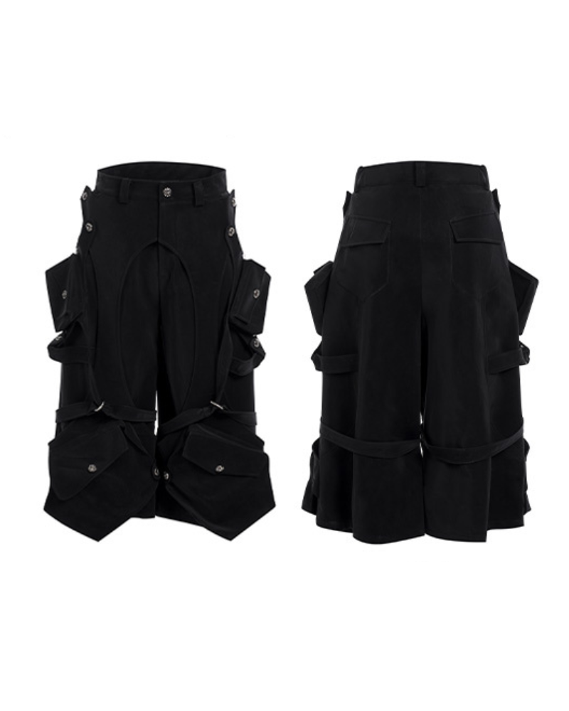 Techwear Heavy Deconstructed Y2K Cropped Pants