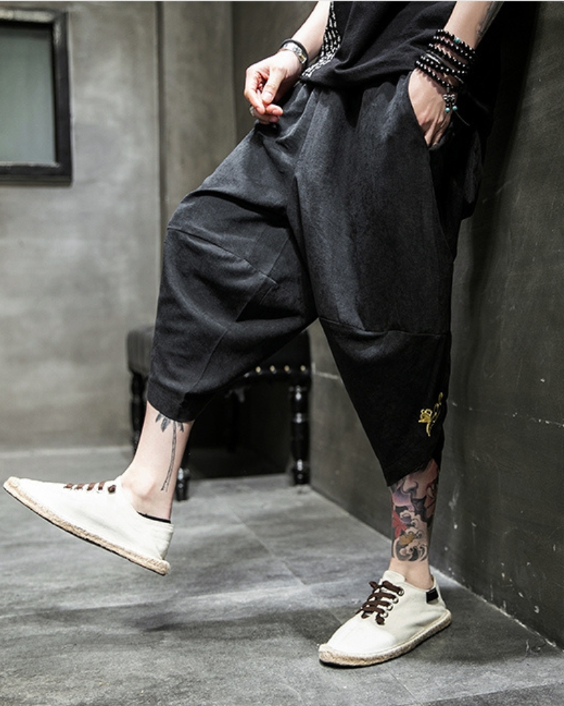 Techwear Japanese Crop Hakama Pants