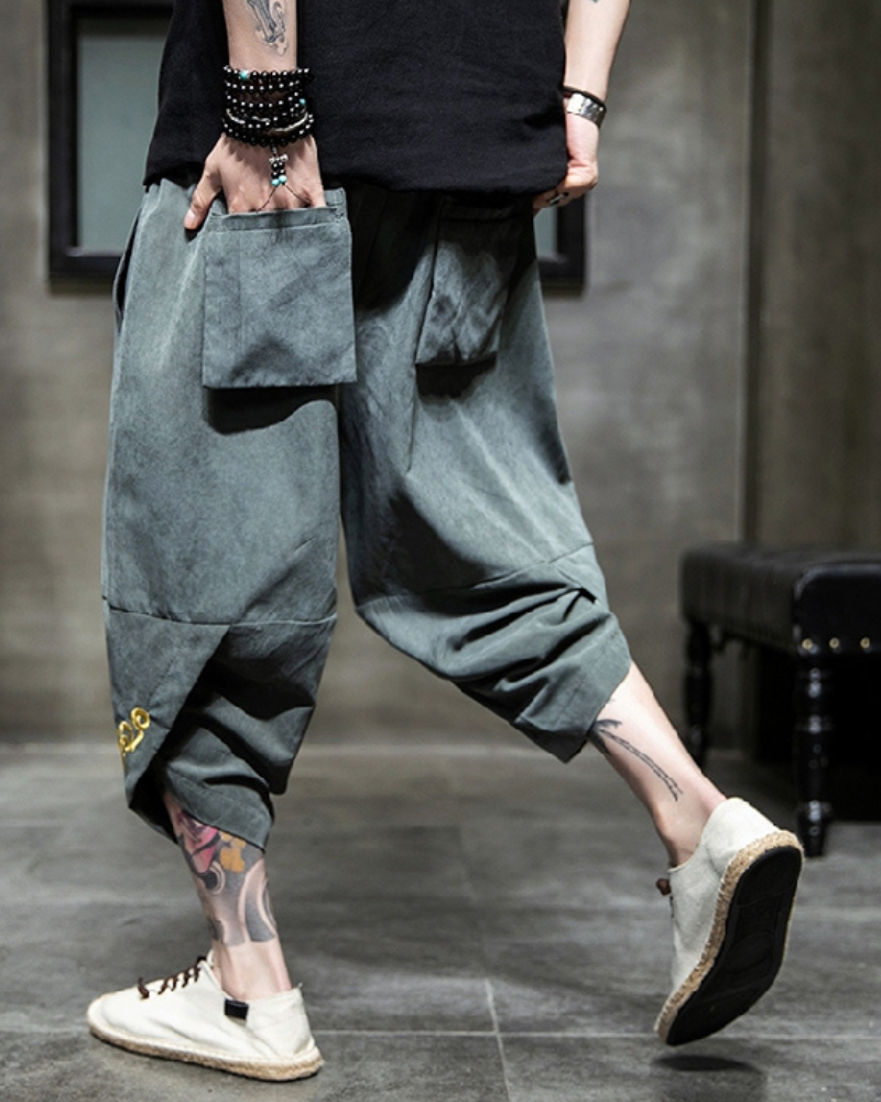 Techwear Japanese Crop Hakama Pants