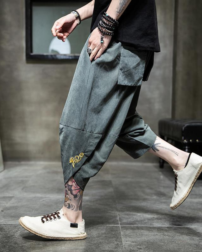 Techwear Japanese Crop Hakama Pants