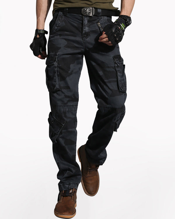Techwear Oversize Multi-Pocket Black Camo Pants