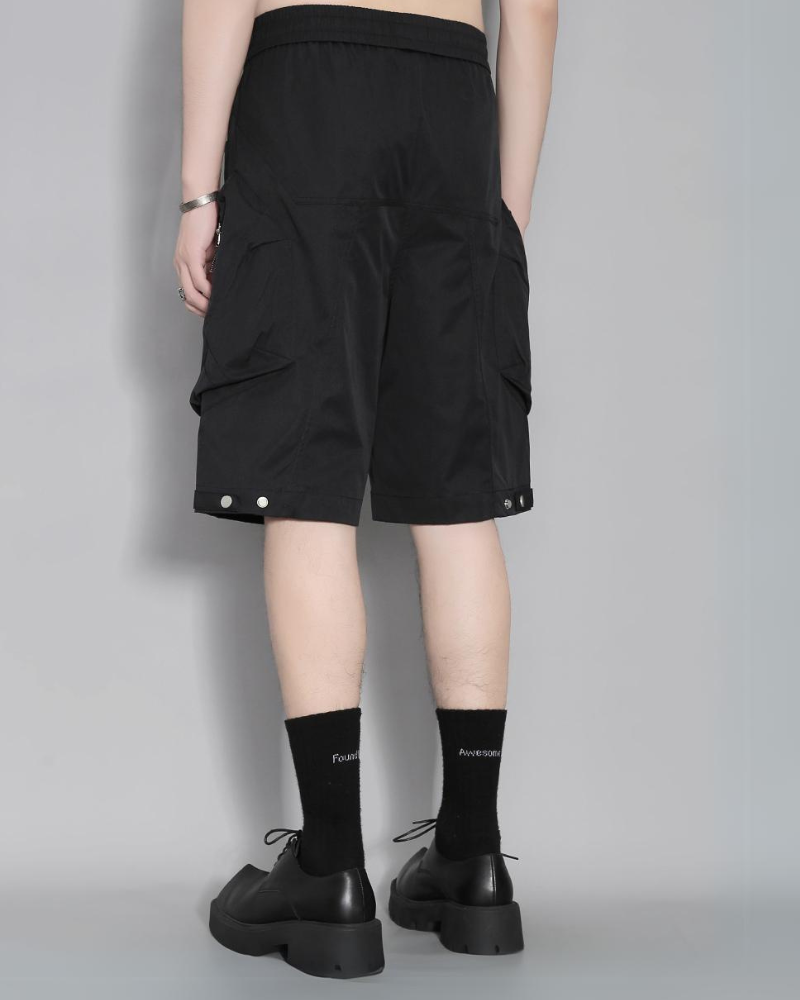 Techwear Patchwork Zipper Cargo Shorts