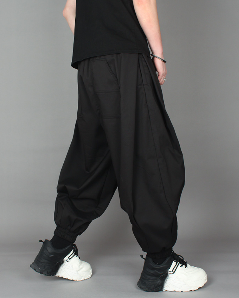 Techwear Plaid Harem Hakama Pants