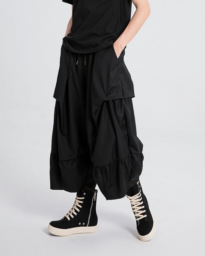 Techwear Pleated Hakama Pants