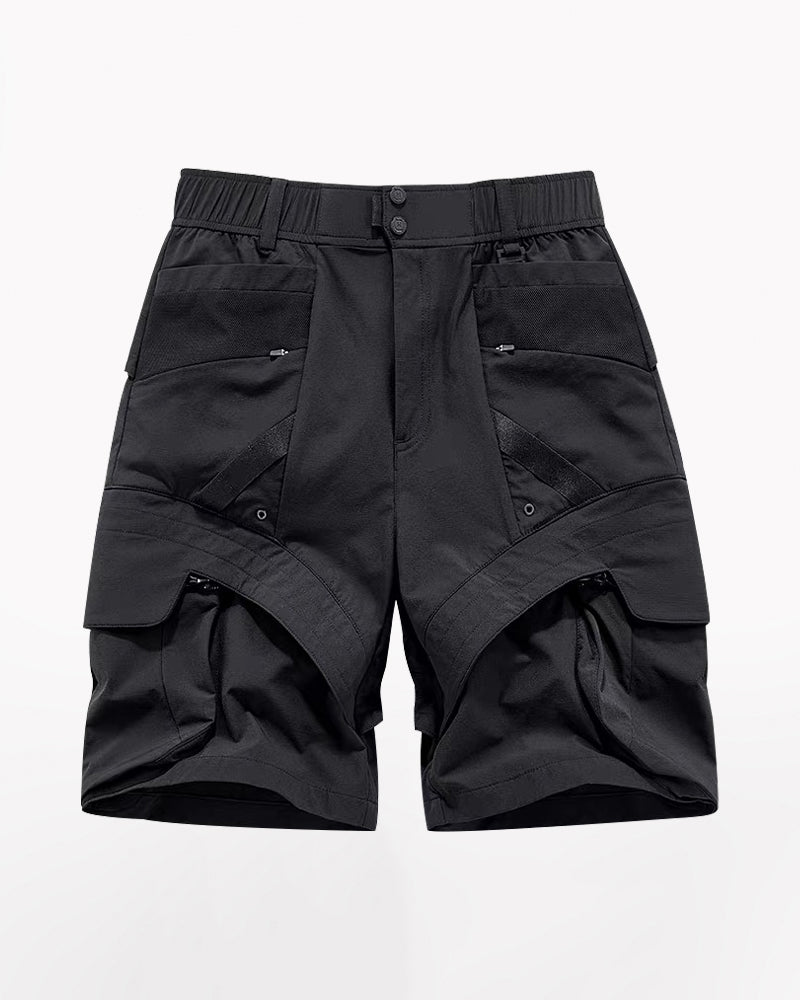 Techwear Pockets Patchwork Cargo Shorts