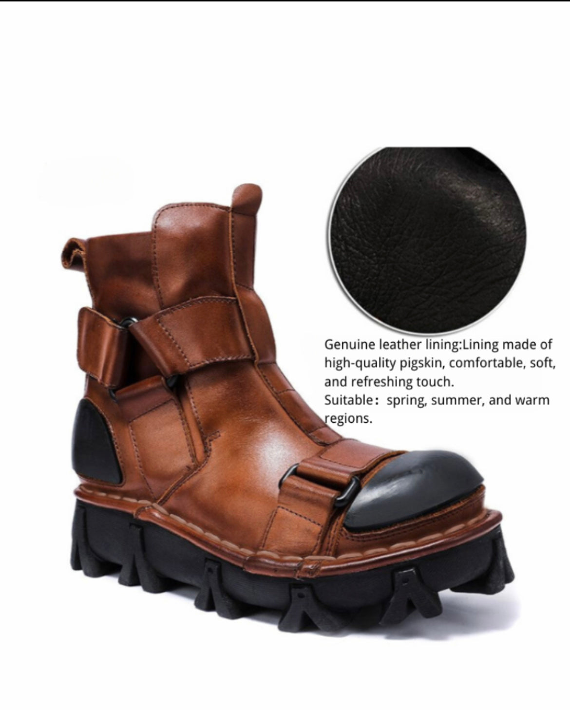 Techwear Punk Style Unisex Motorcycle Platform Boots