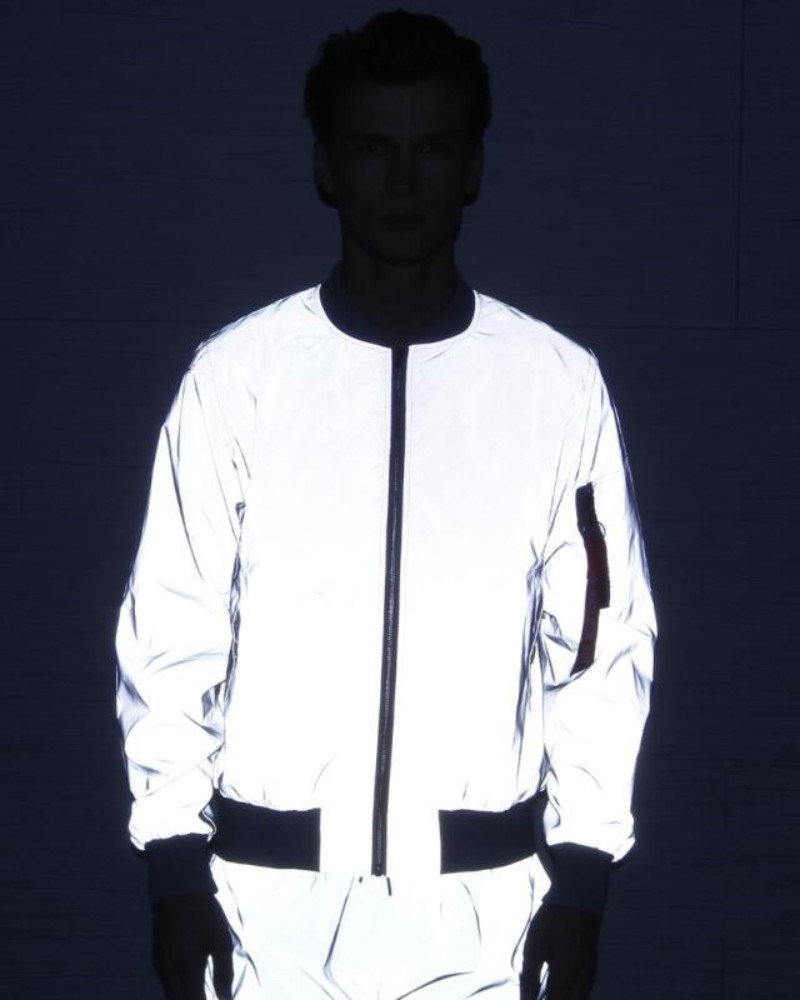 Techwear Silver Reflective Flight Jacket