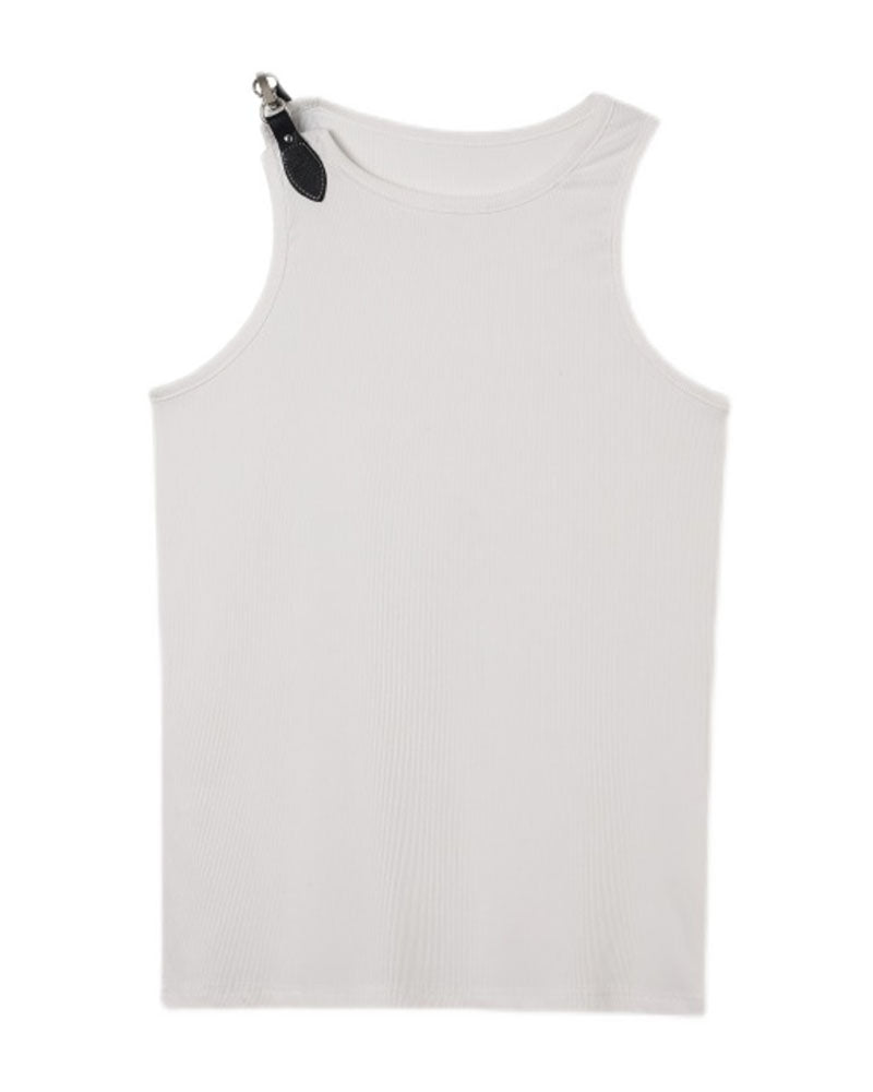 Techwear Sleeveless Single Buckle Strap Muscle Shirt