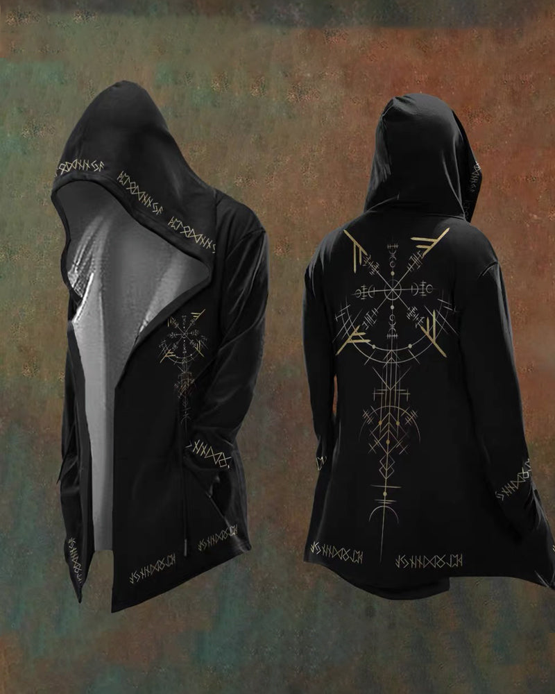 Viking Art Cosplay Vintage Totem Hooded Jacket