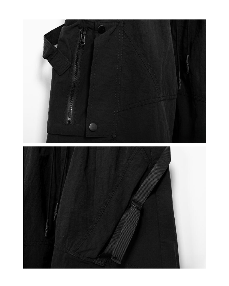 Techwear Woven Patchwork Cargo Shorts