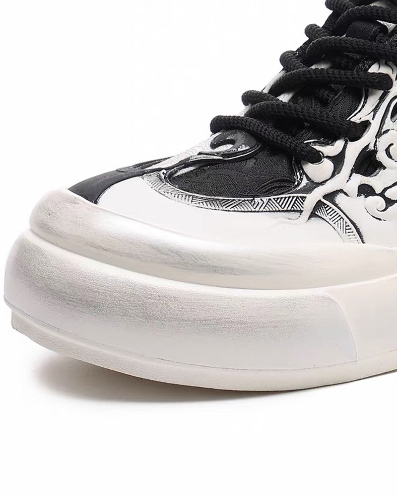 Techwear Chinoiserie Breathable Casual Flat Sneakers
