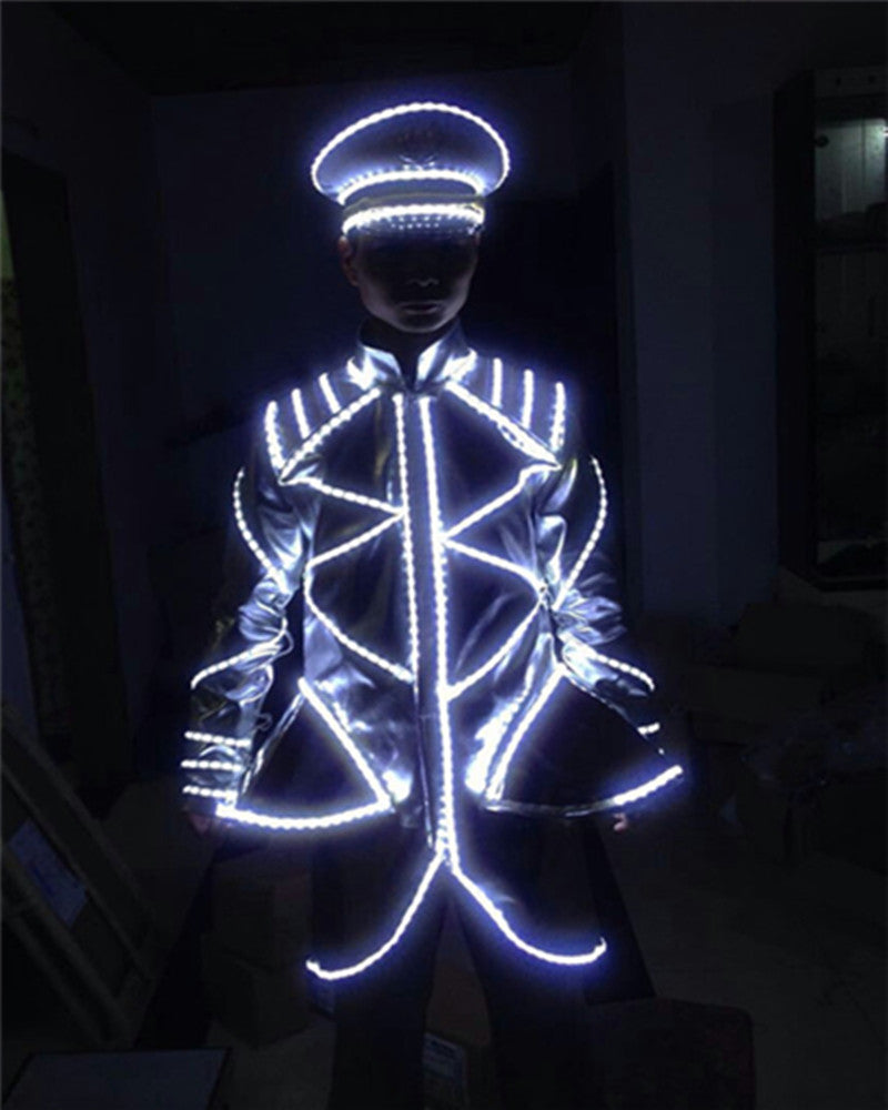 Rave Clothing Led Dj Performance Light-up Costume(Hat And Clothing)
