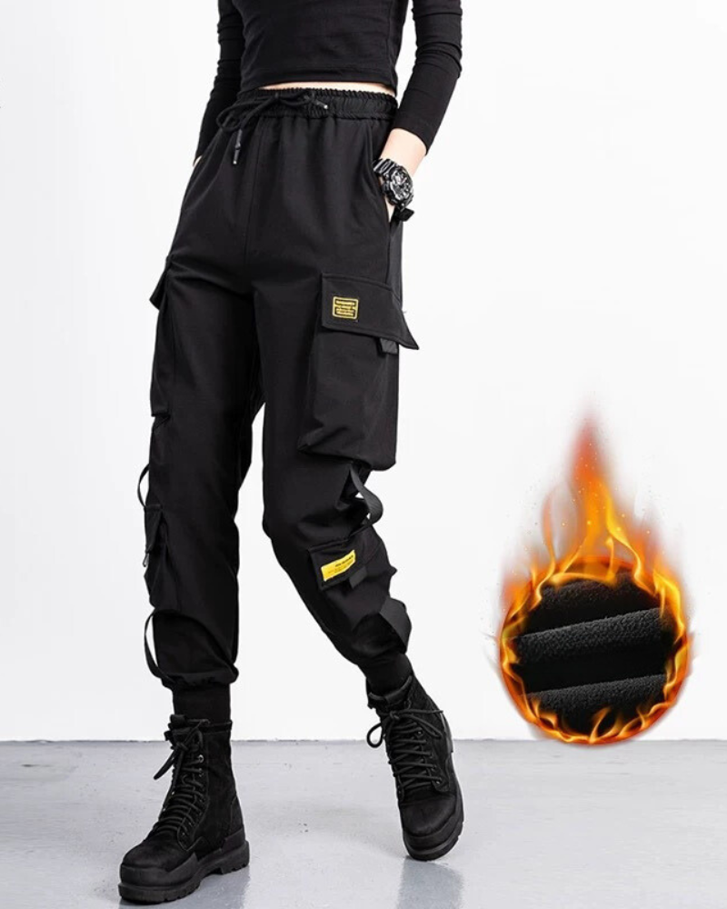 Techwear High-Street Black Cargo Pants