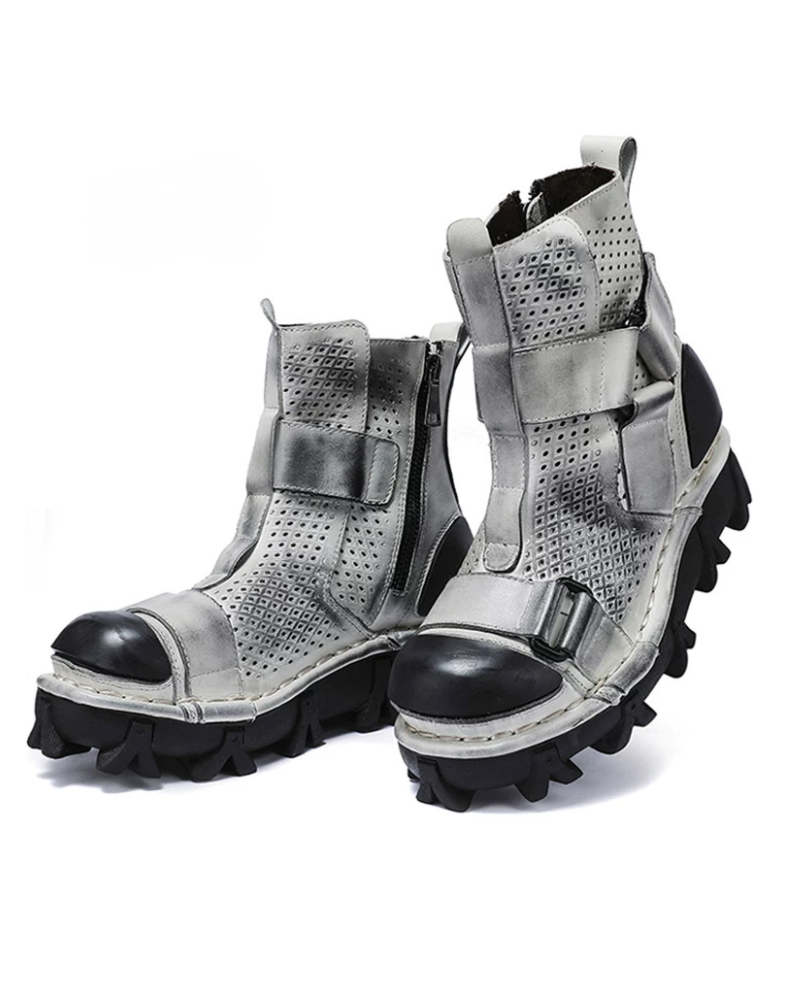 Techwear Punk Style Unisex Motorcycle Platform Boots(Custom/Final Sale)